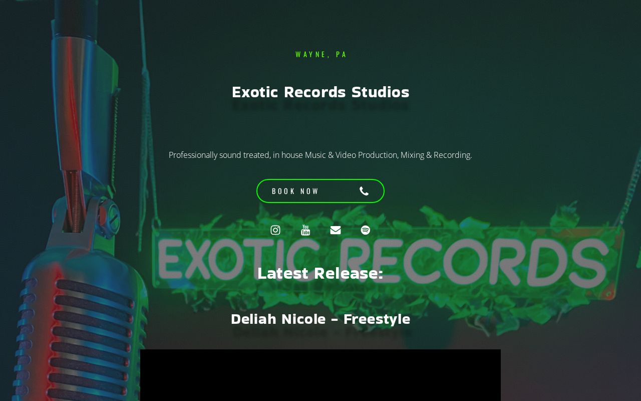 Real studio photo for Exotic Records Studios